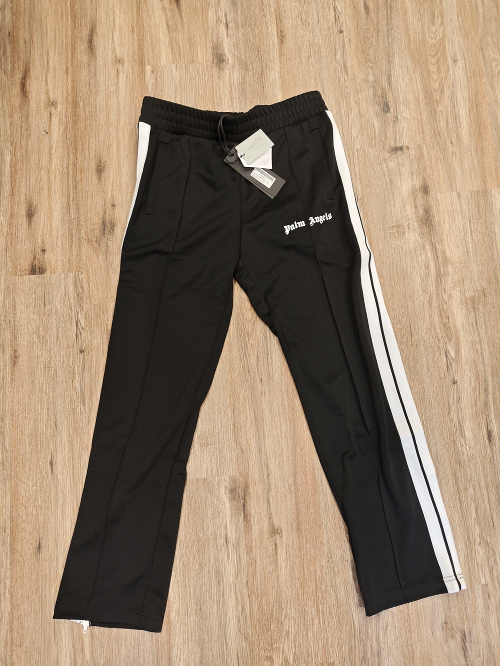 Palm Angels Black Joggers with White Side Stripes